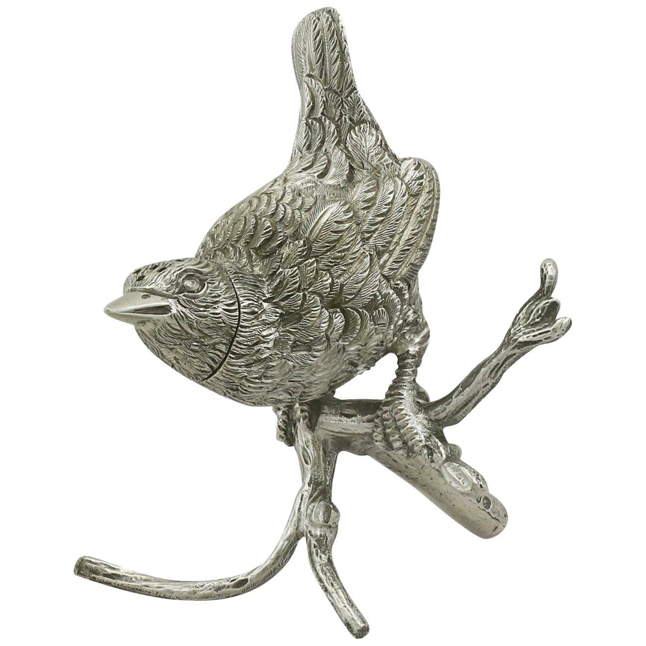 1880s Antique Victorian Sterling Silver 'Bird' Pepperette