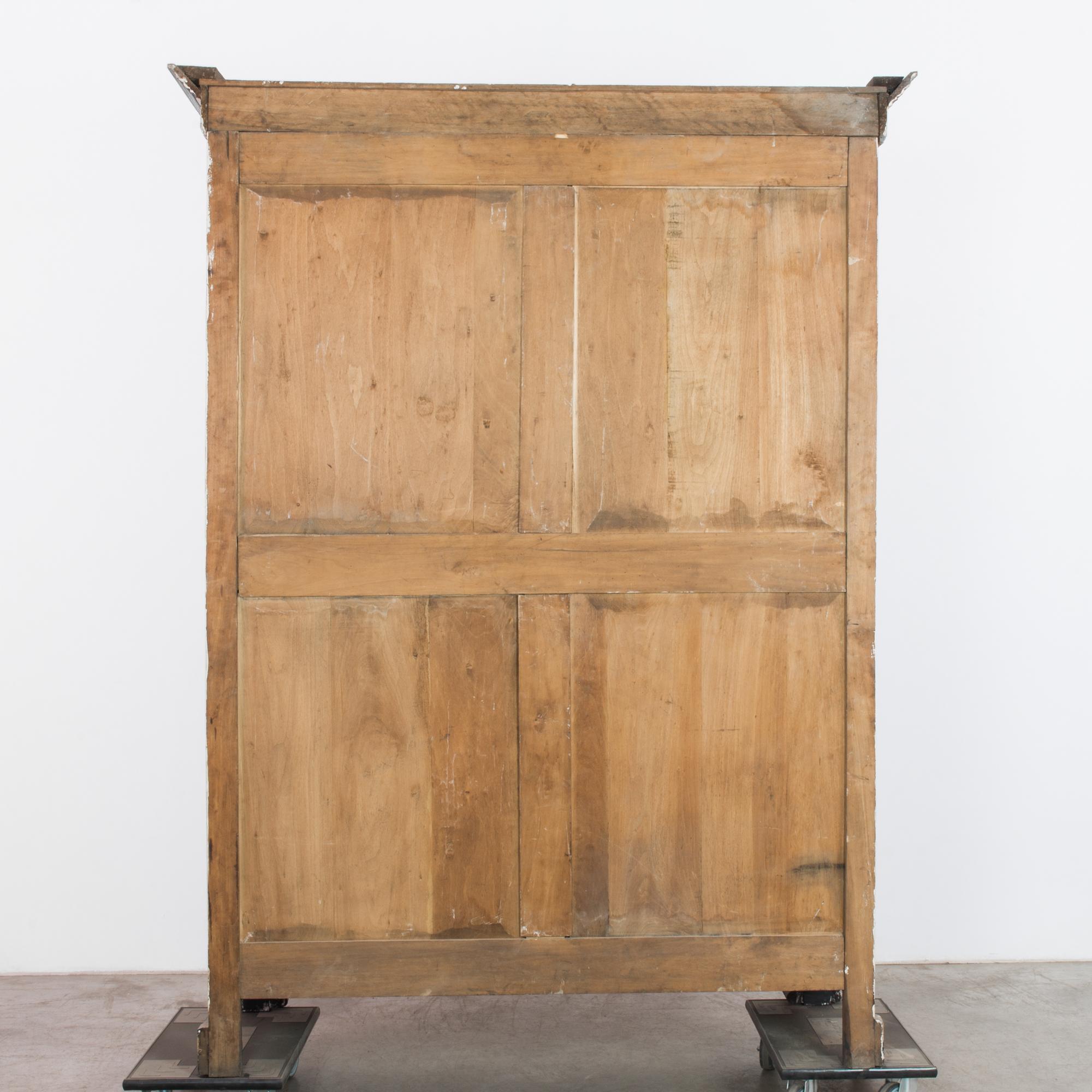 1880s Belgian Black and White Patinated Armoire 6