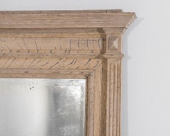 1880s Belgian Bleached Oak Mirror