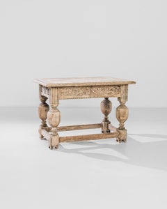 1880s Belgian Bleached Oak Table