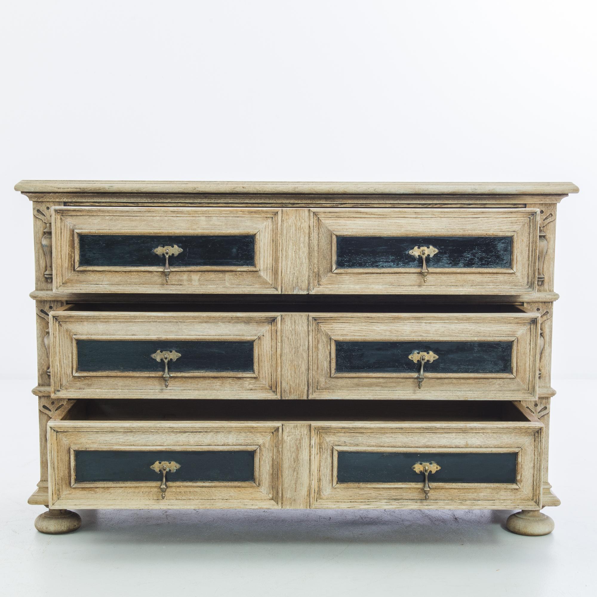 French Provincial 1880s Belgian Oak Chest of Drawers