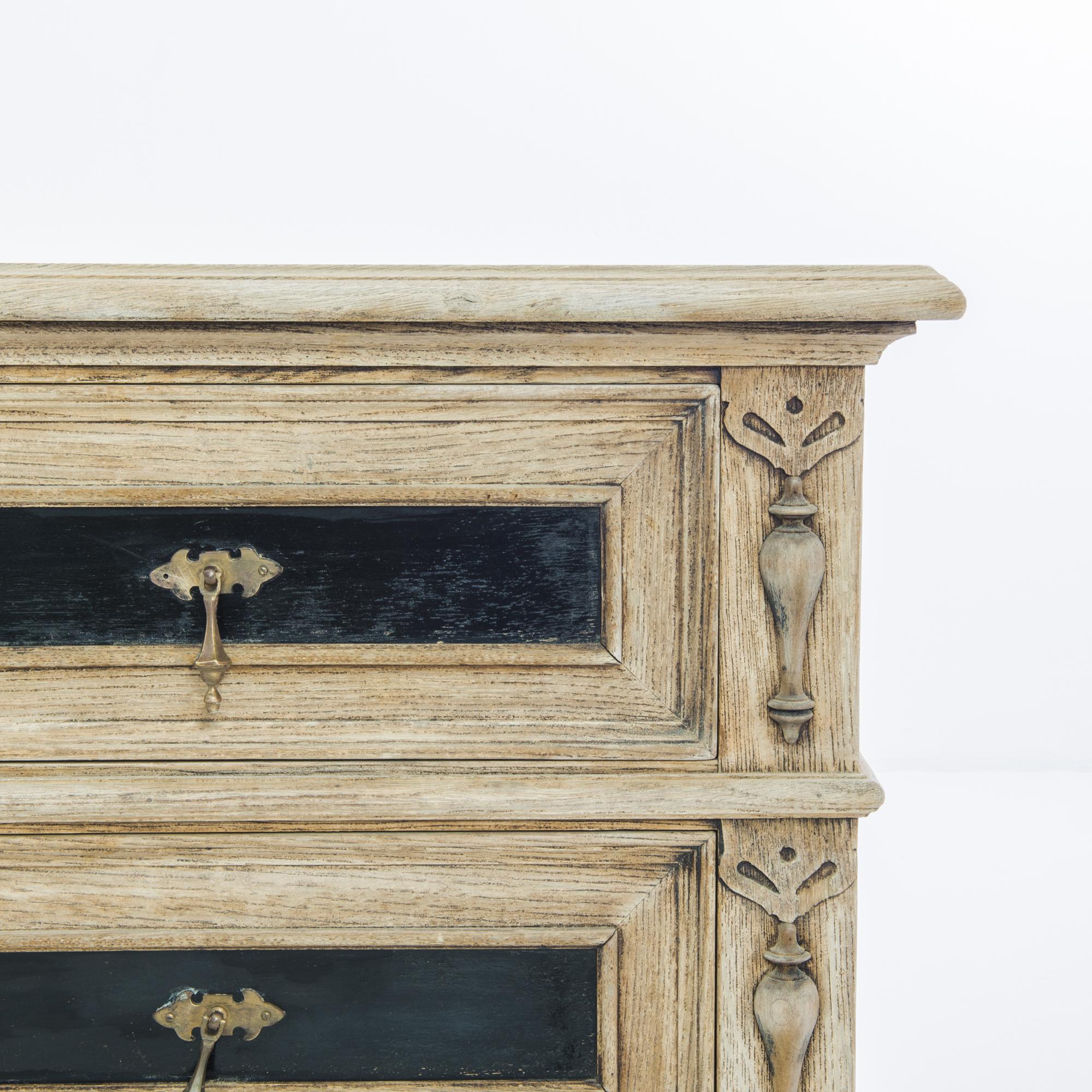 19th Century 1880s Belgian Oak Chest of Drawers