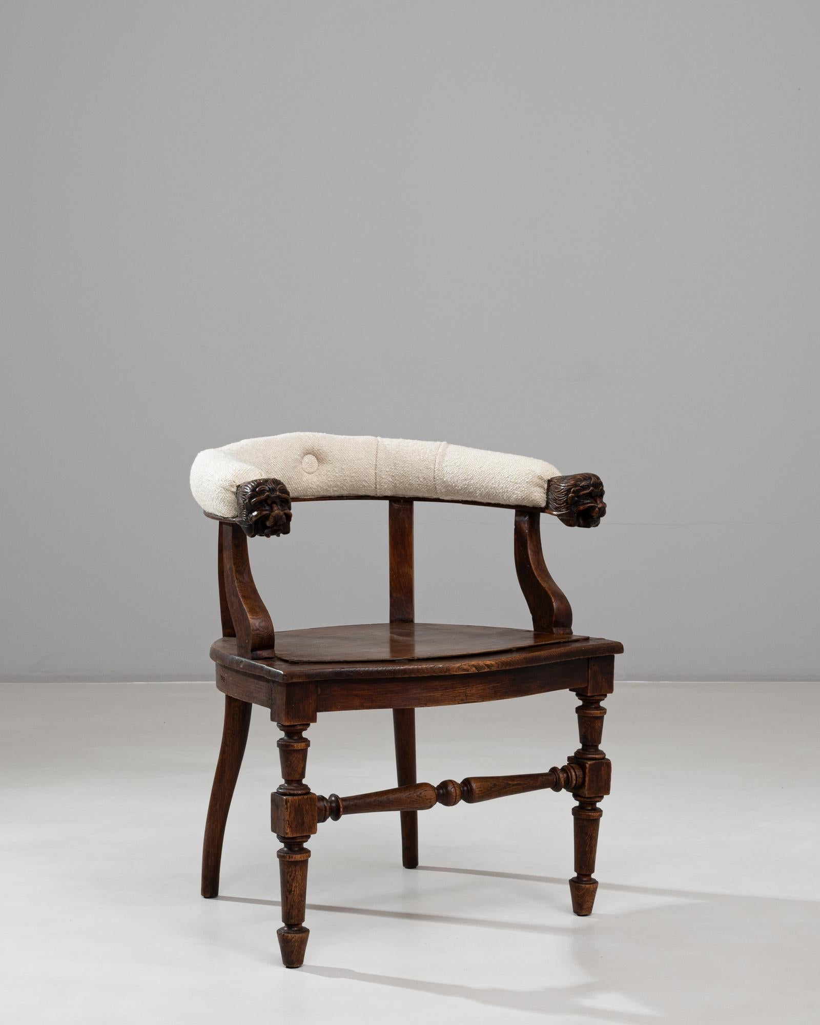 Belgischer Regency-Sessel aus Holz mit geschnitzten Löwenköpfen aus den 1880er Jahren im Angebot 4