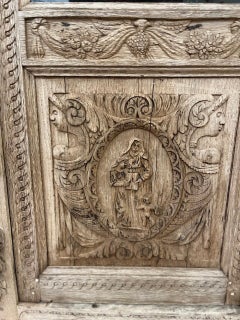 1880's Bleached / Carved Oak French Bookcase