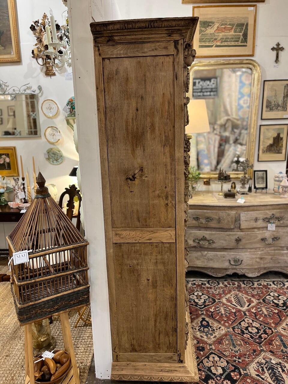 1880's Bleached / Carved Oak French Bookcase For Sale 1