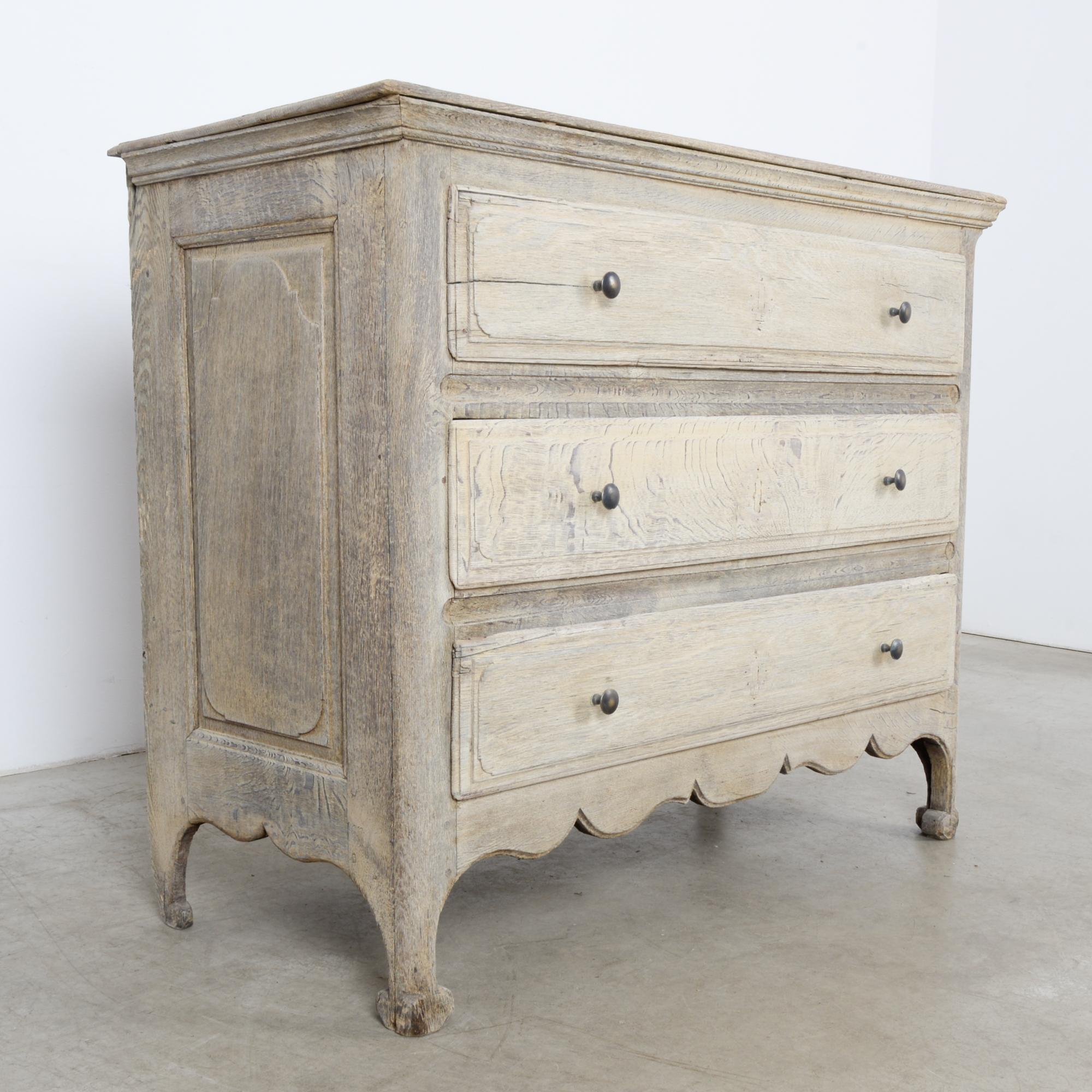 19th Century 1880s Bleached Oak Chest of Drawers