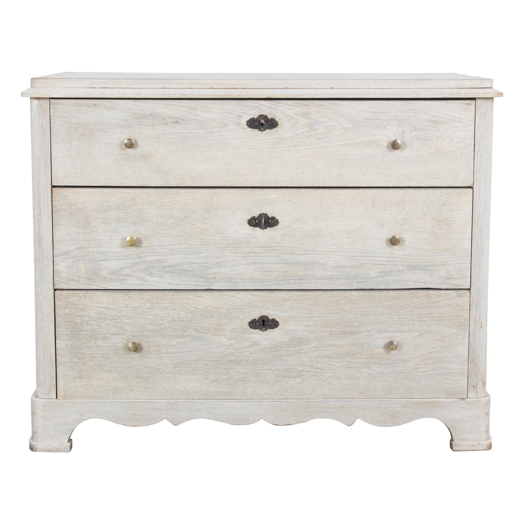 1880s Bleached Oak French Drawer Chest