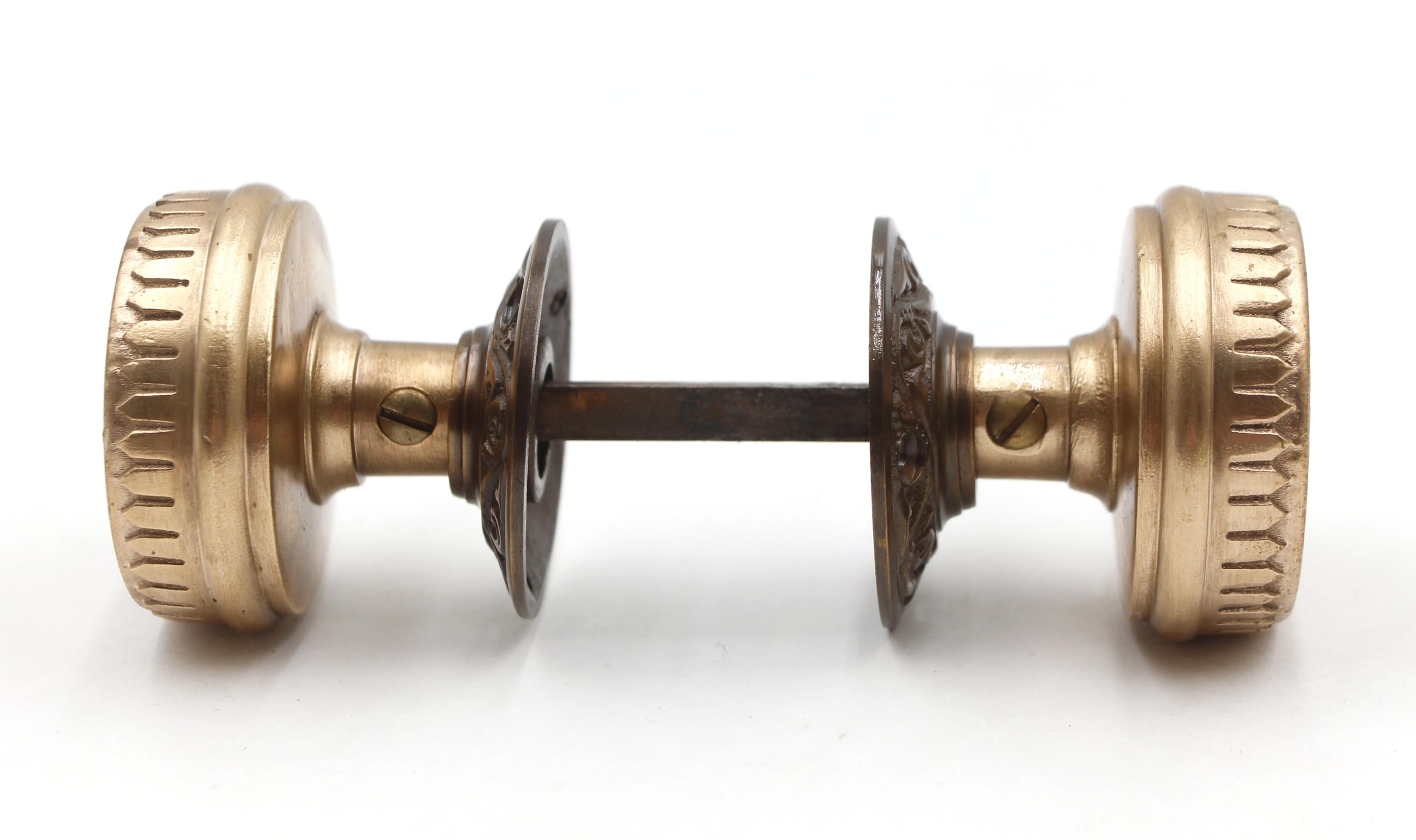 Aesthetic Movement 1880s Branford Vernacular Passage Doorknob Set Qty Available For Sale
