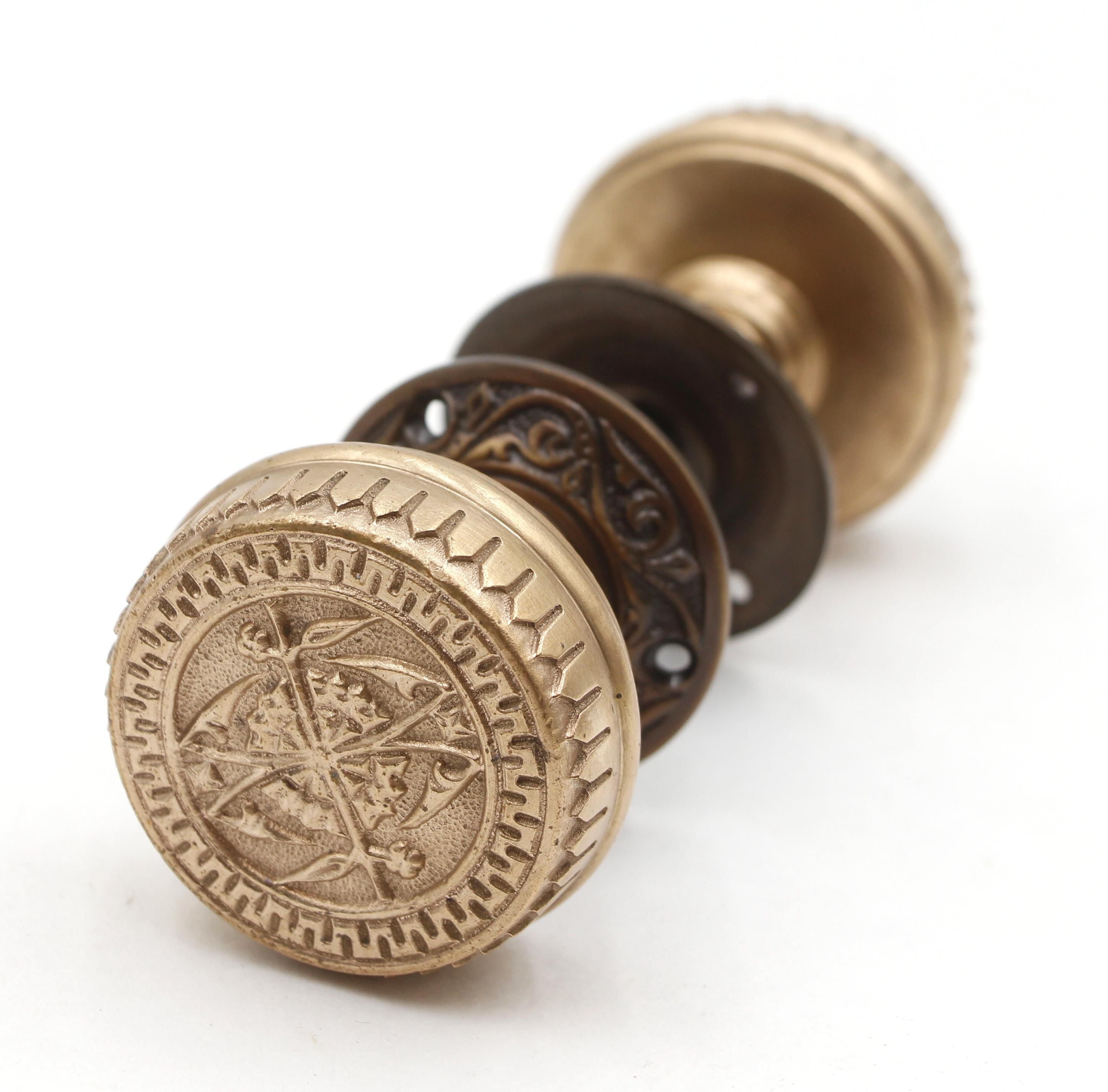 American 1880s Branford Vernacular Passage Doorknob Set Qty Available For Sale