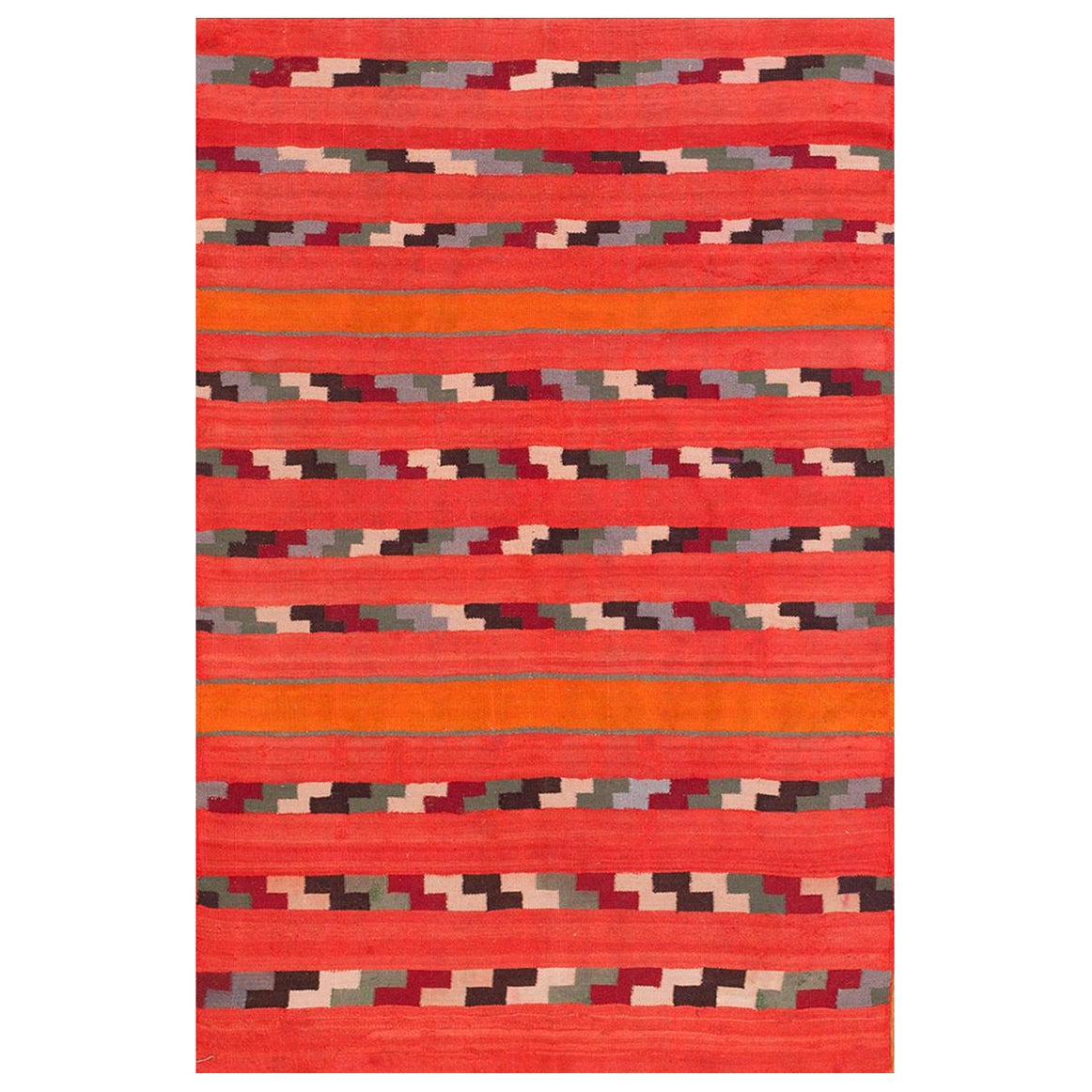 1880s Bright Neon Multicolor Stripe Antique Germantown Navajo Rug 3
x4
3" Carpet For Sale