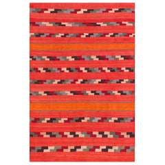1880s Bright Neon Multicolor Stripe Antique Germantown Navajo Rug 3
x4
3" Carpet