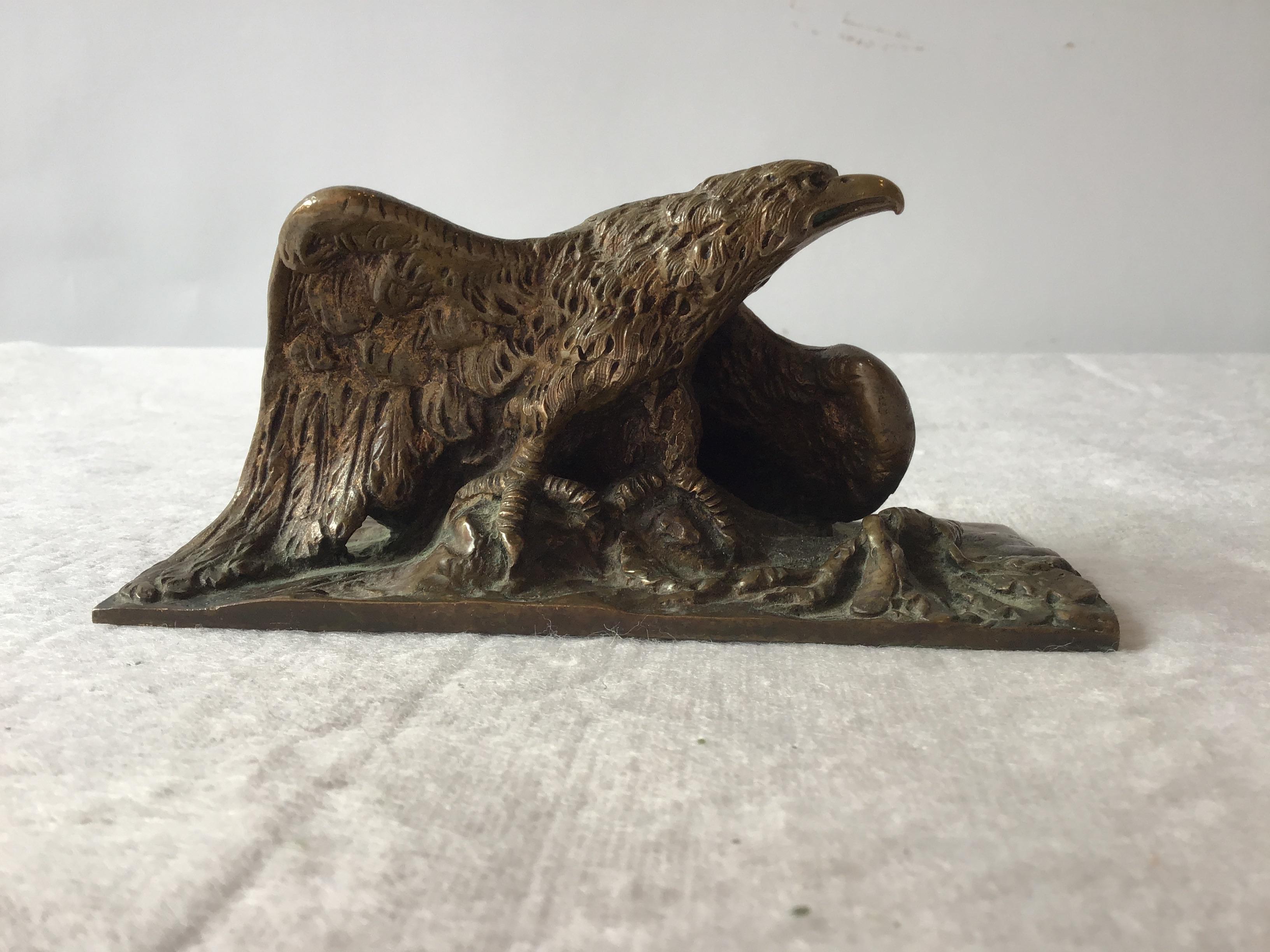 1880s Bronze Eagle by A. Marionnet In Good Condition For Sale In Tarrytown, NY