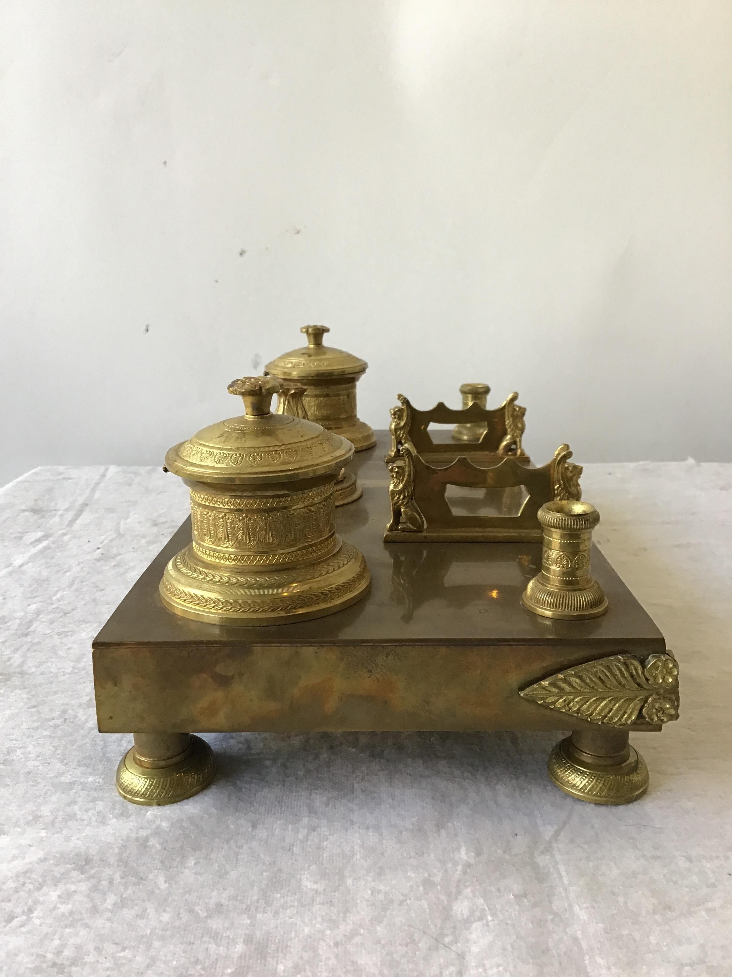 1880s Bronze French Empire Inkwell 7