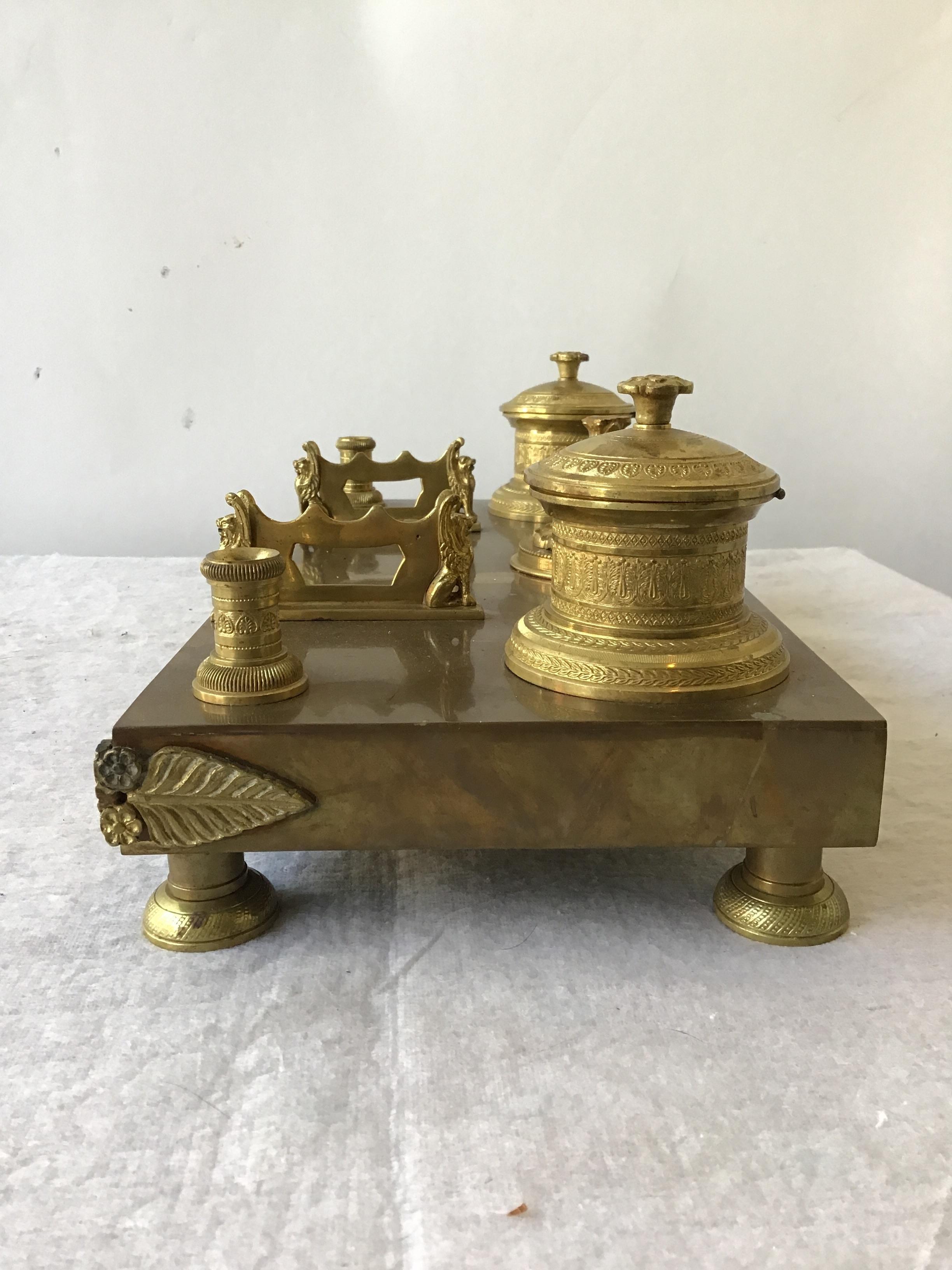 1880s Bronze French Empire Inkwell 8