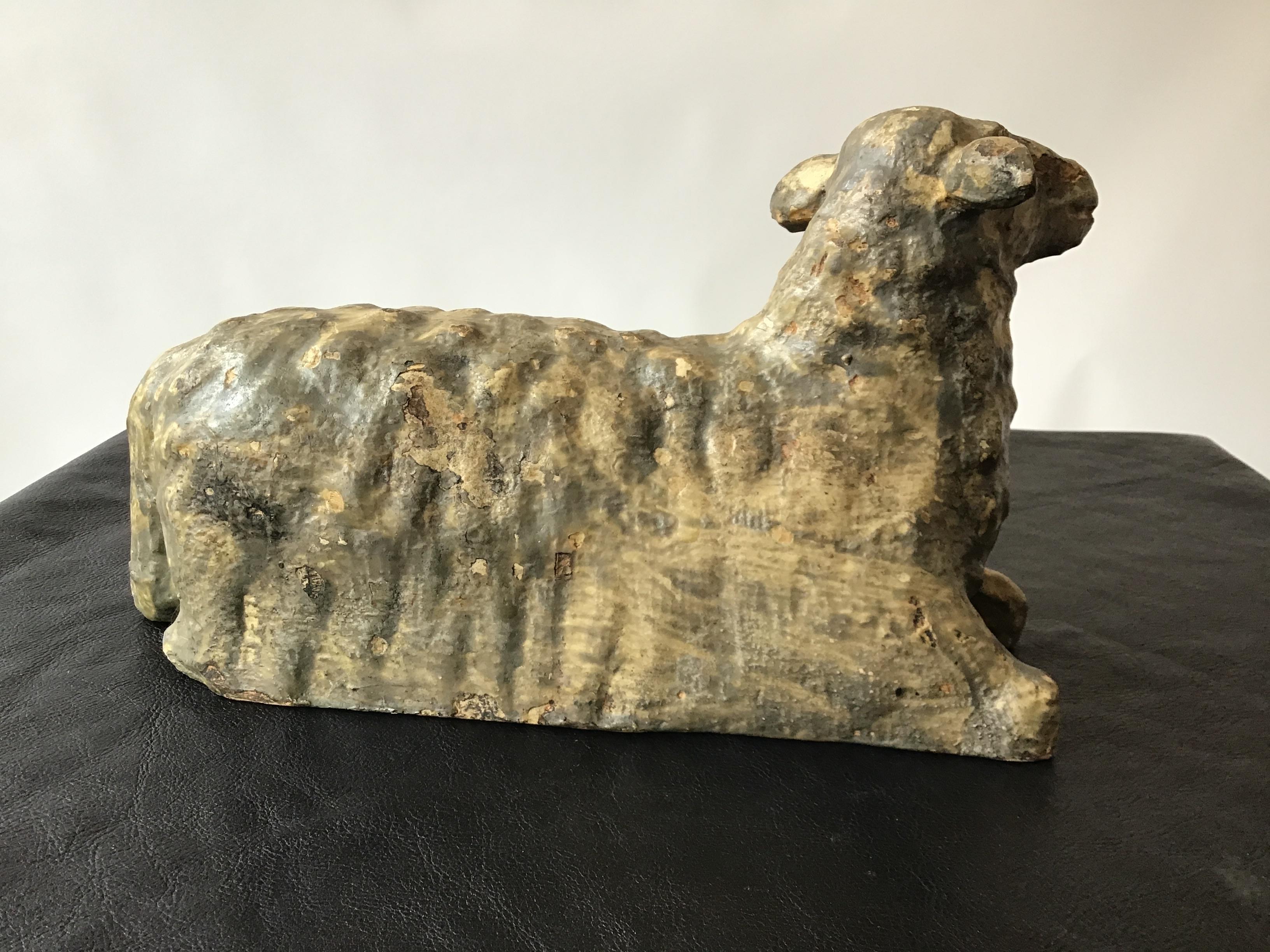 1880s Carved Wood Sheep 2
