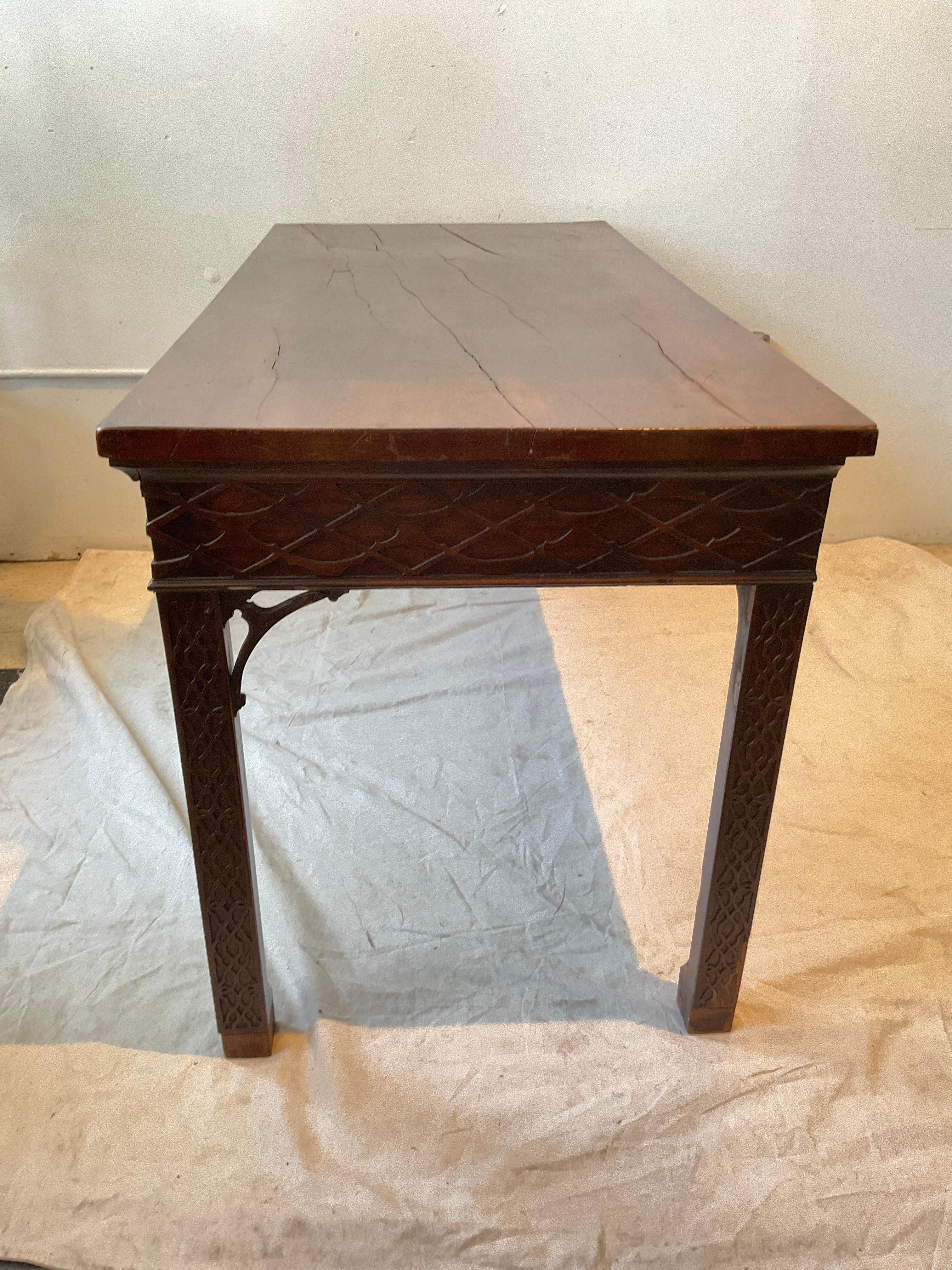 Wood 1880s Chinese Chippendale Console Table