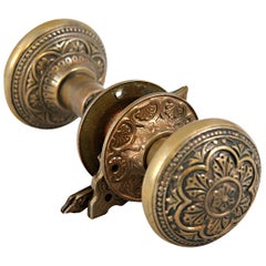 1880s Classic Vernacular Bronze Door Knob Set by Corbin, Quantity Available