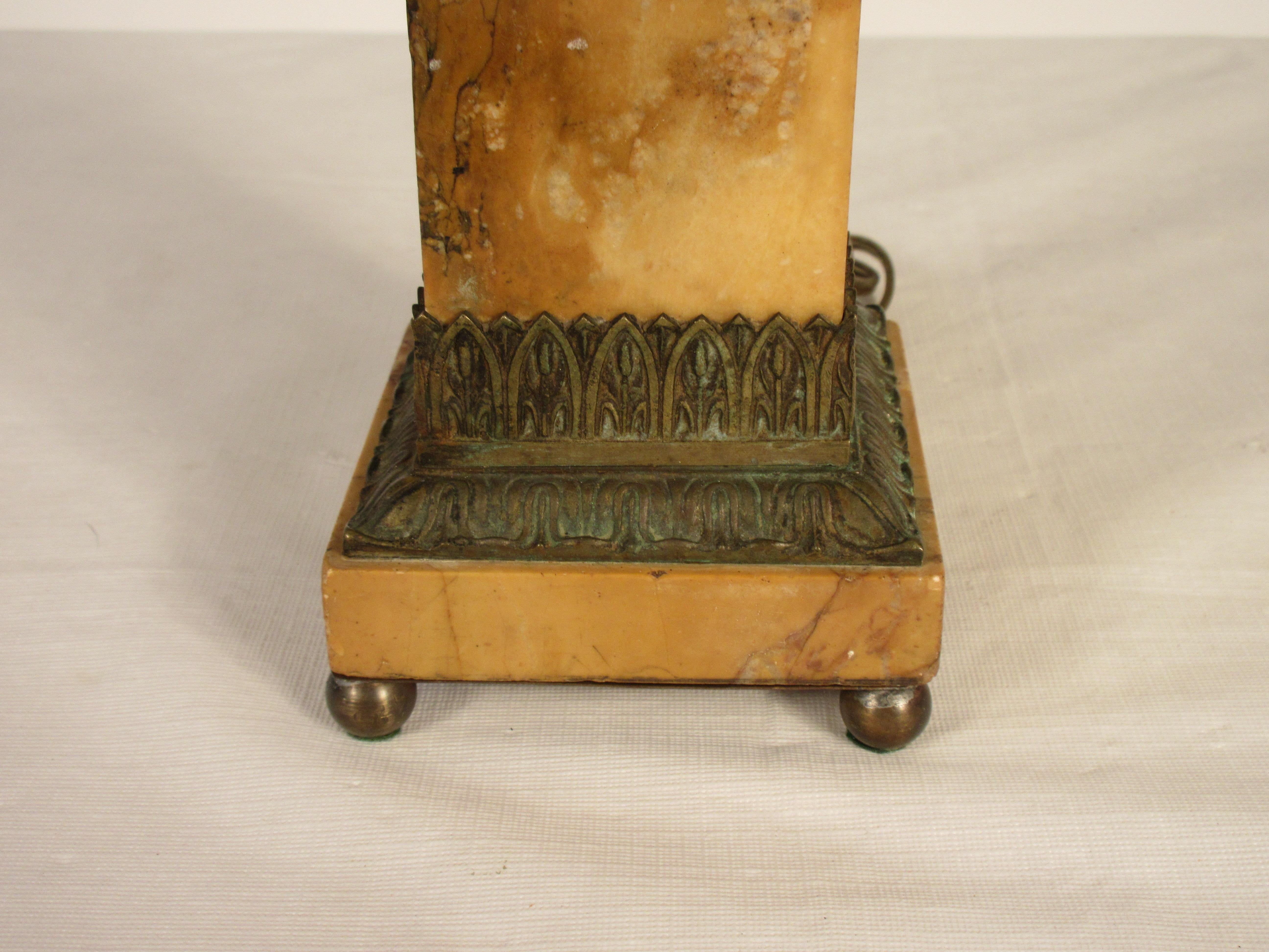 1880s Classical Bronze Urn on Sienna Marble Base For Sale 6