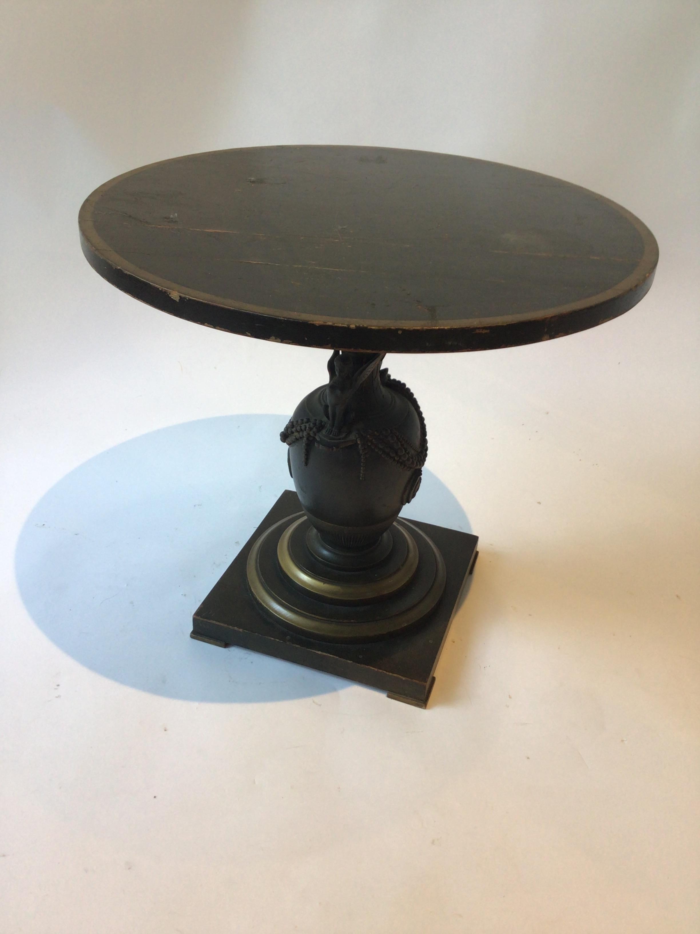 Late 19th Century 1880s Classical Bronze Urn Side Table For Sale