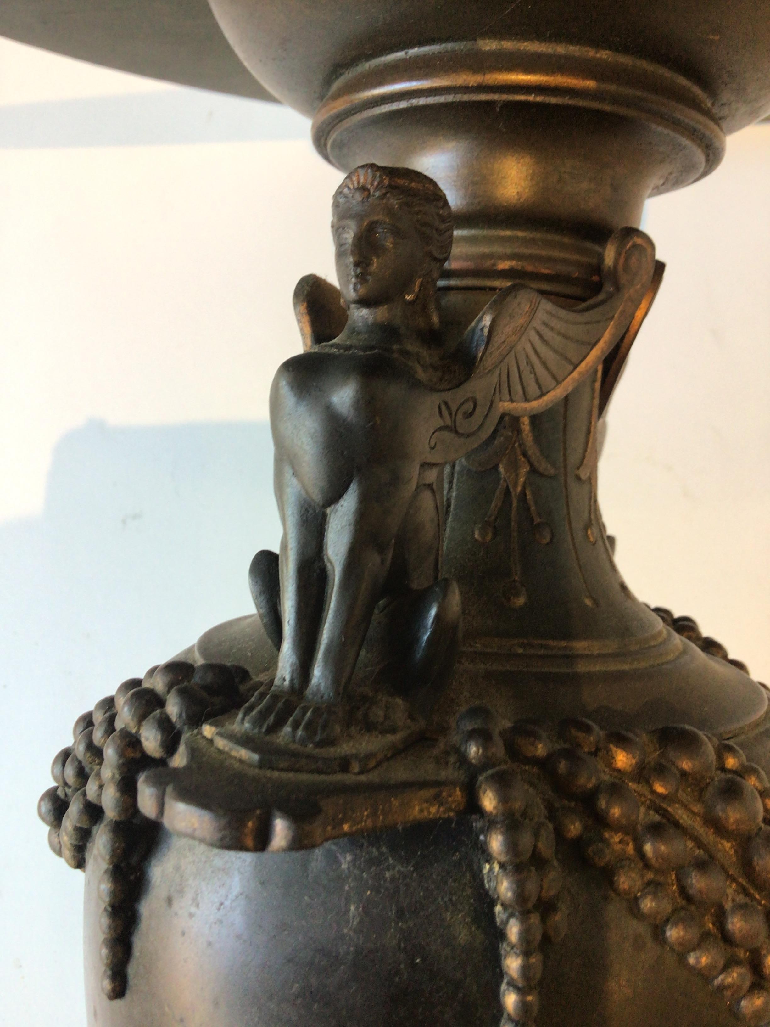 1880s Classical Bronze Urn Side Table For Sale 4