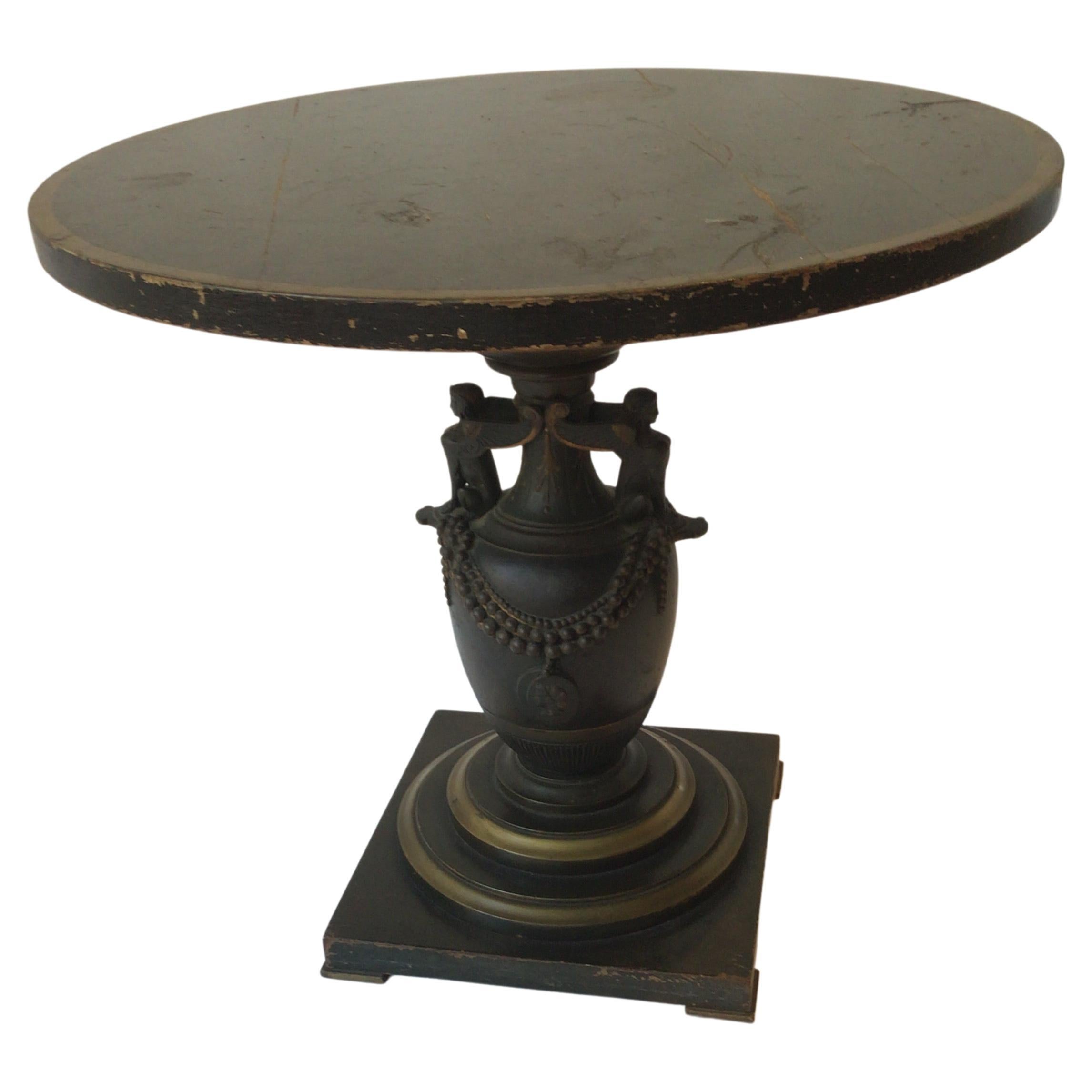 1880s Classical Bronze Urn Side Table For Sale
