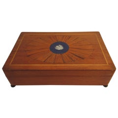 1880s Classical Inlaid Box with Jasperware Plaque