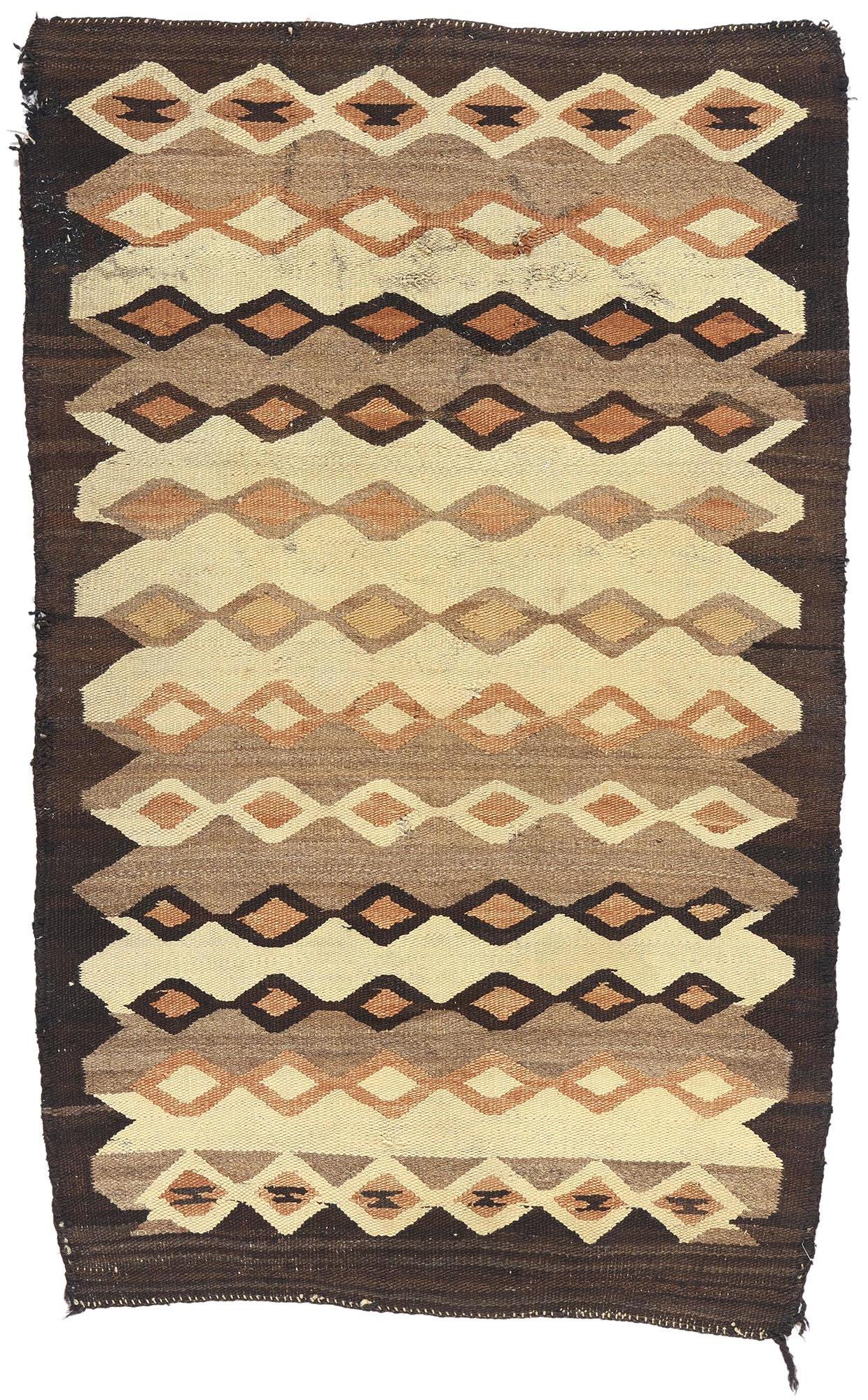 Flatweave-Teppich aus Kristall im Südwesten der 1880er Jahre mit amerikanischem Ureinwohnerstil