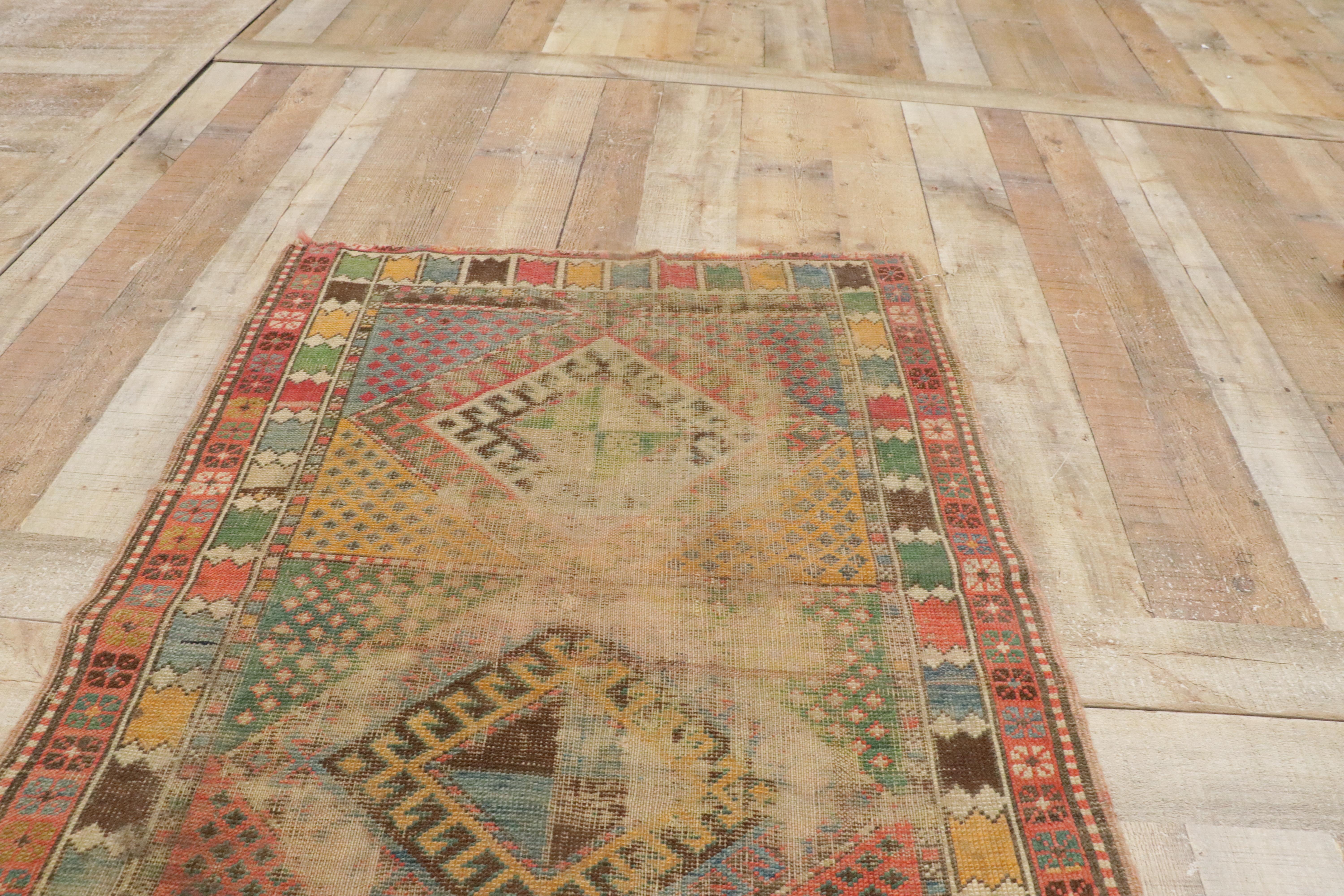 1880's Distressed Antique Caucasian Shirvan Rug For Sale 4