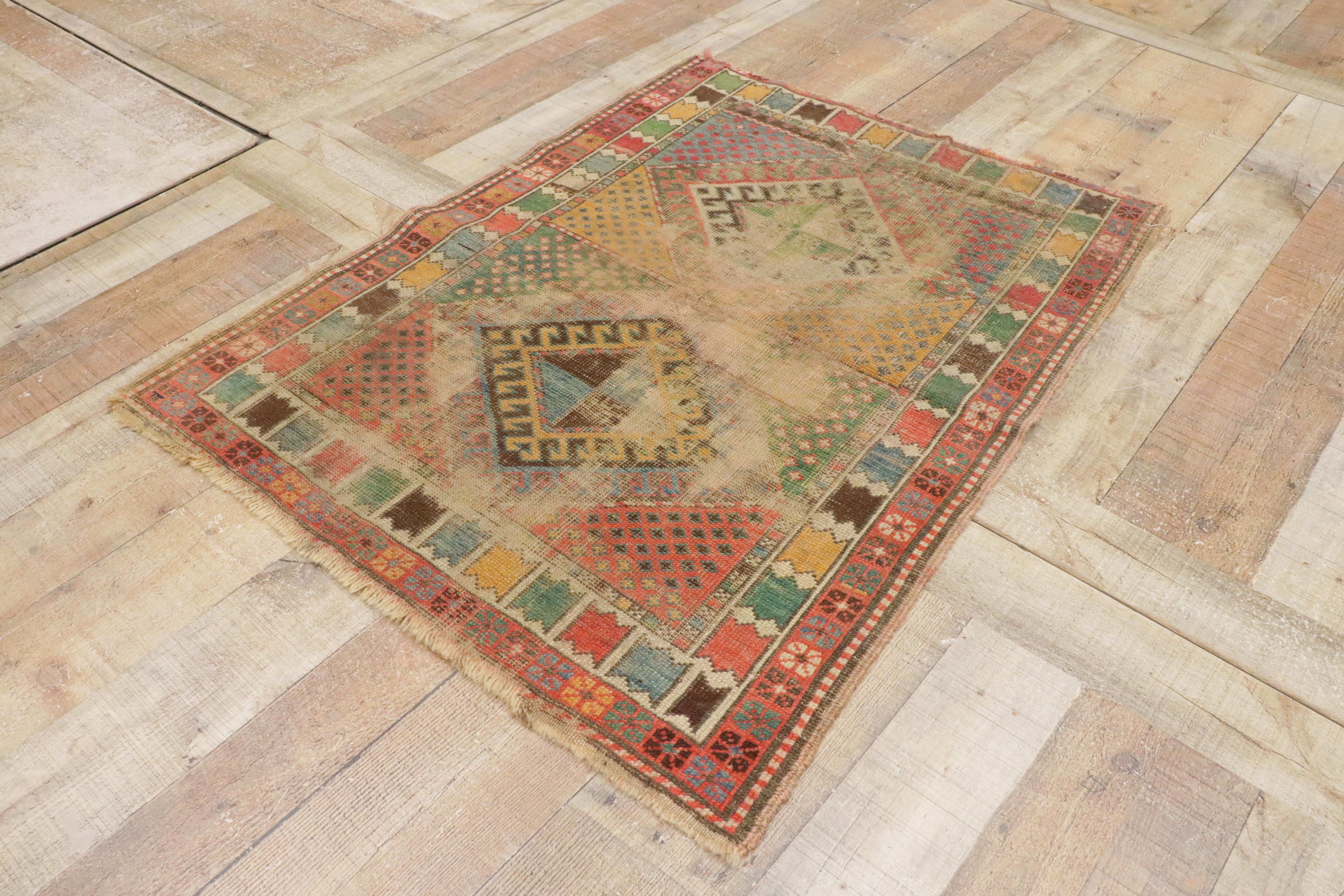 1880's Distressed Antique Caucasian Shirvan Rug For Sale 8