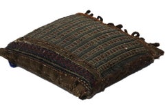 1880's Distressed Handwoven Antique Afghan Cushion