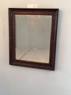 1880s Dutch Wooden Mirror with Floral Marquetry Inlay