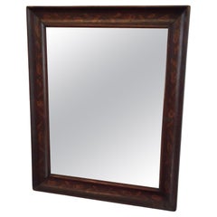 1880s Dutch Wooden Mirror with Floral Marquetry Inlay