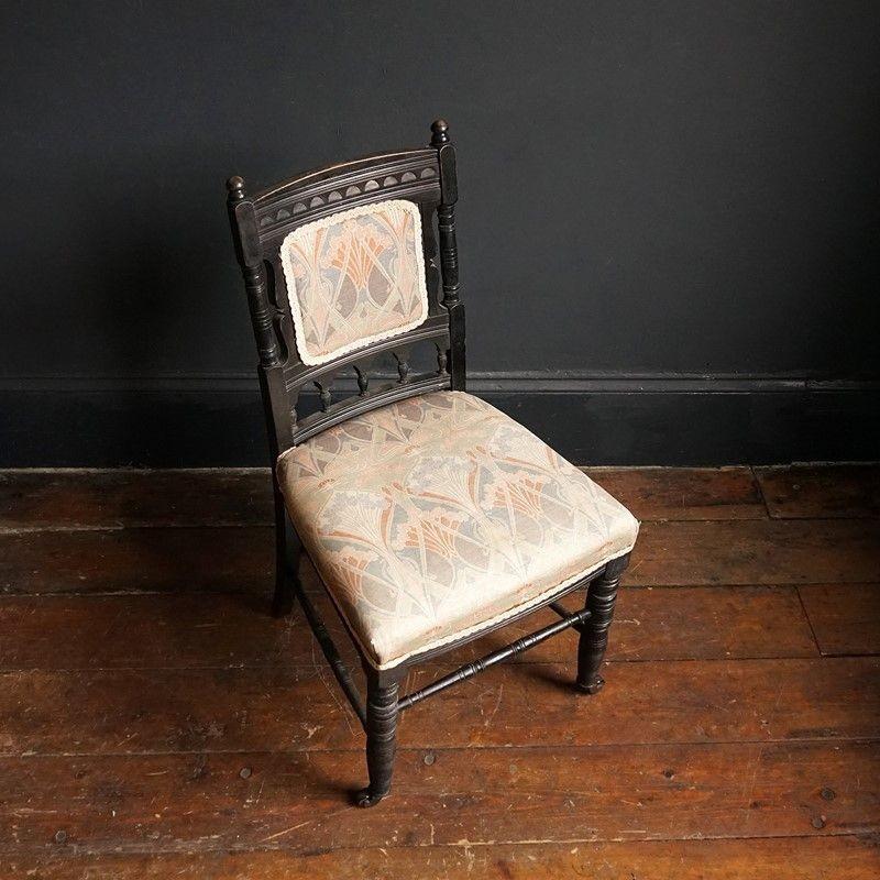 Pair of Antique Ebonised Aesthetic Movement Side Chairs, 19th Century For Sale 7