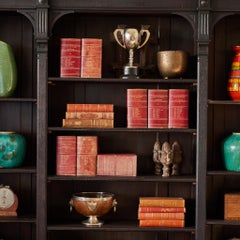 1880s Ebonized English Open Face Oak Bookcase