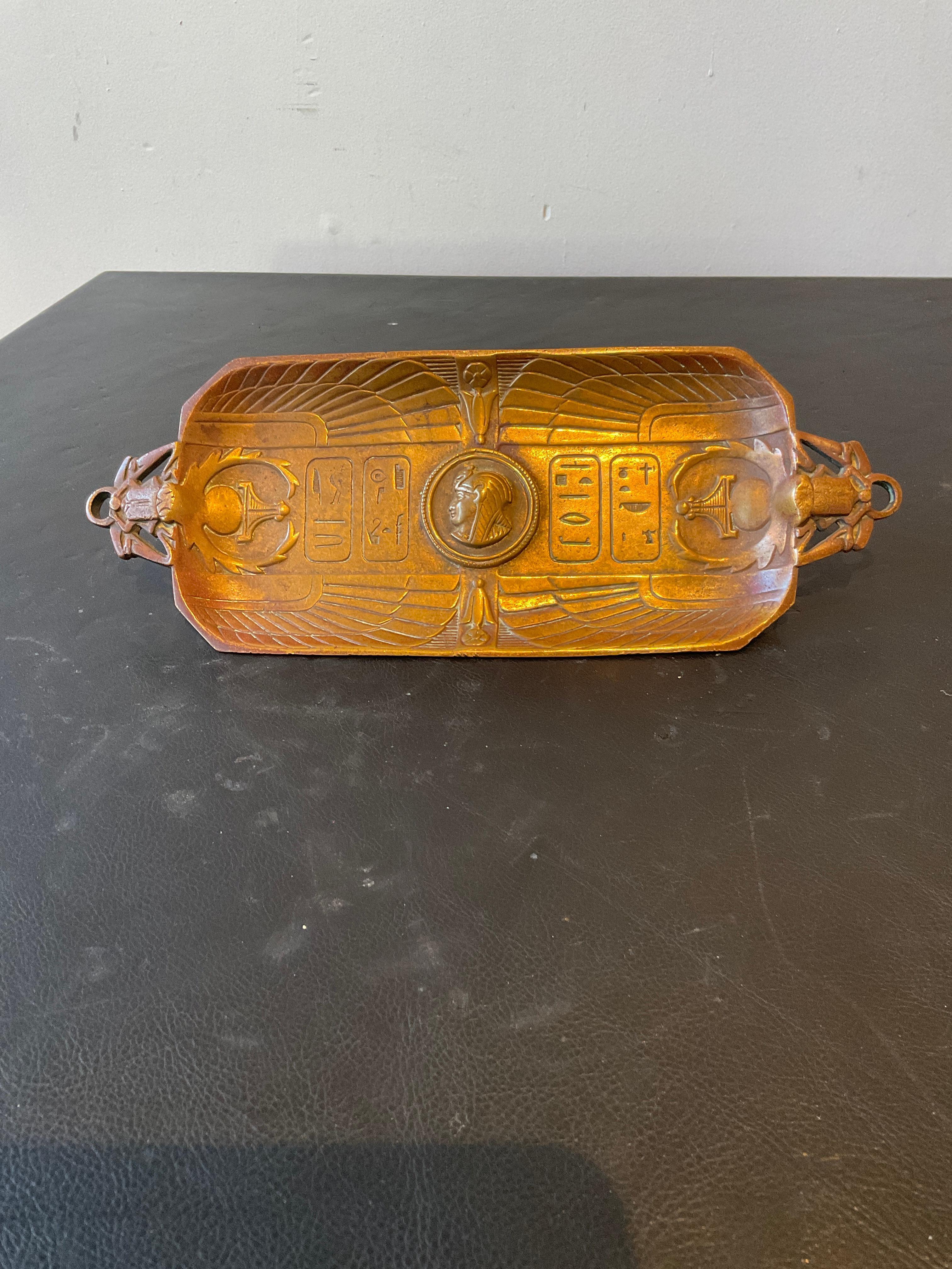 1880s Egyptian Revival bronze tray. Used on the TV show The Marvelous Mrs. Maisel.