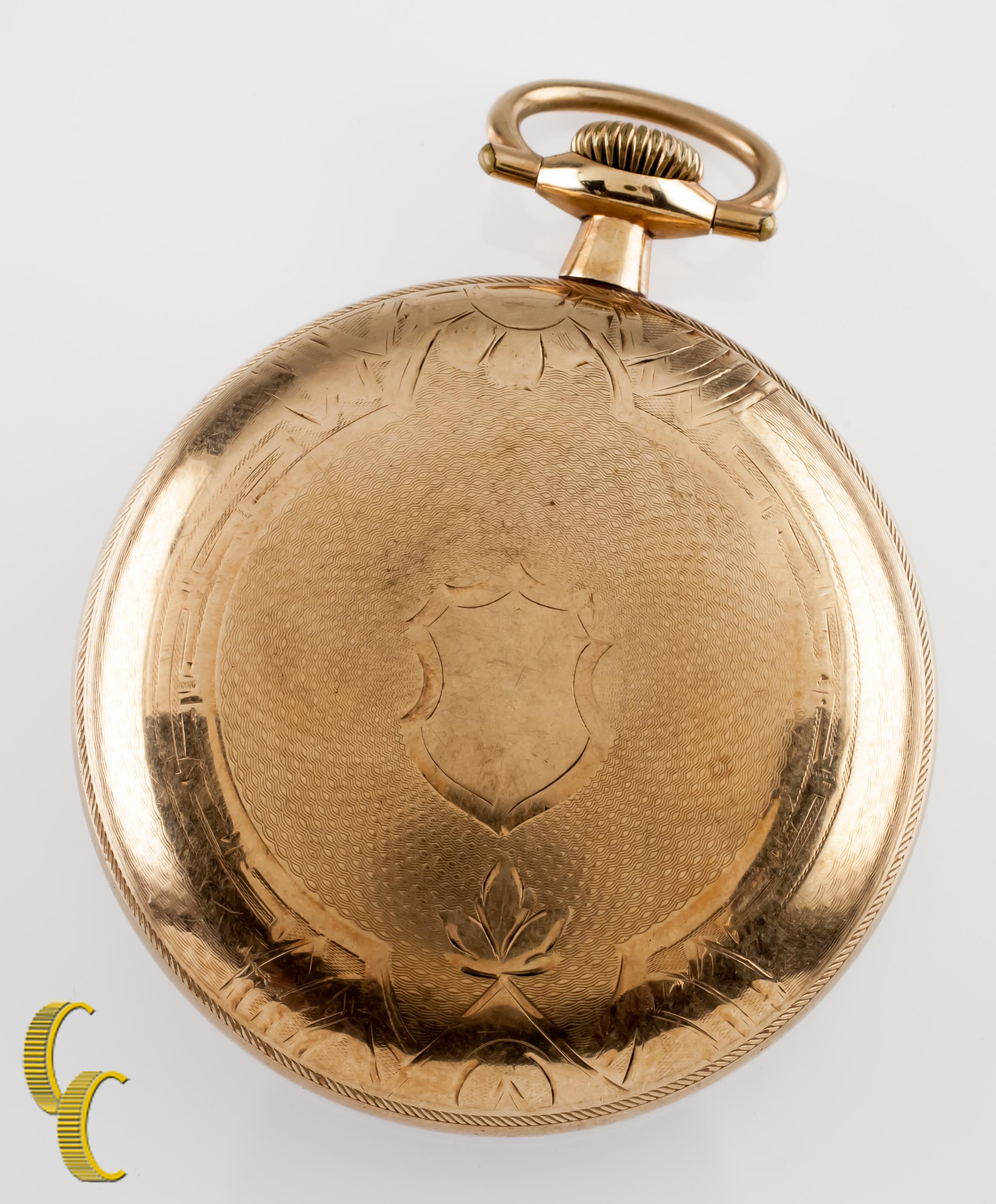 Women's or Men's 1880's Elgin Gold-Filled Antique Open Face Pocket Watch, Size 10S For Sale