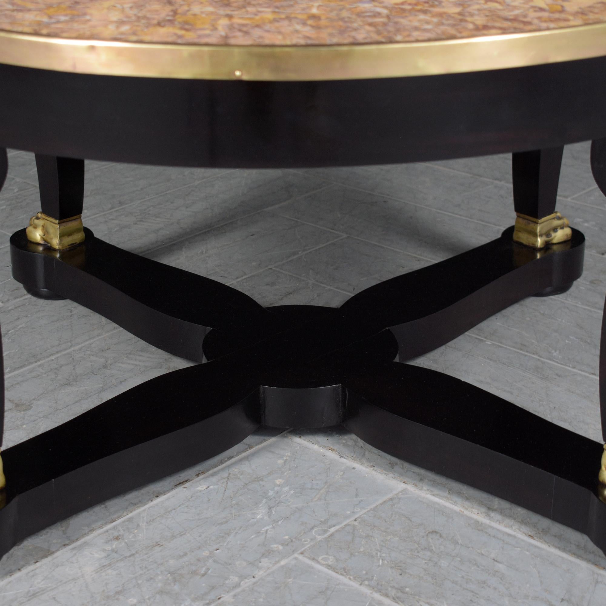 1880s Empire-Style Antique Coffee Table: Historical Elegance Restored For Sale 4