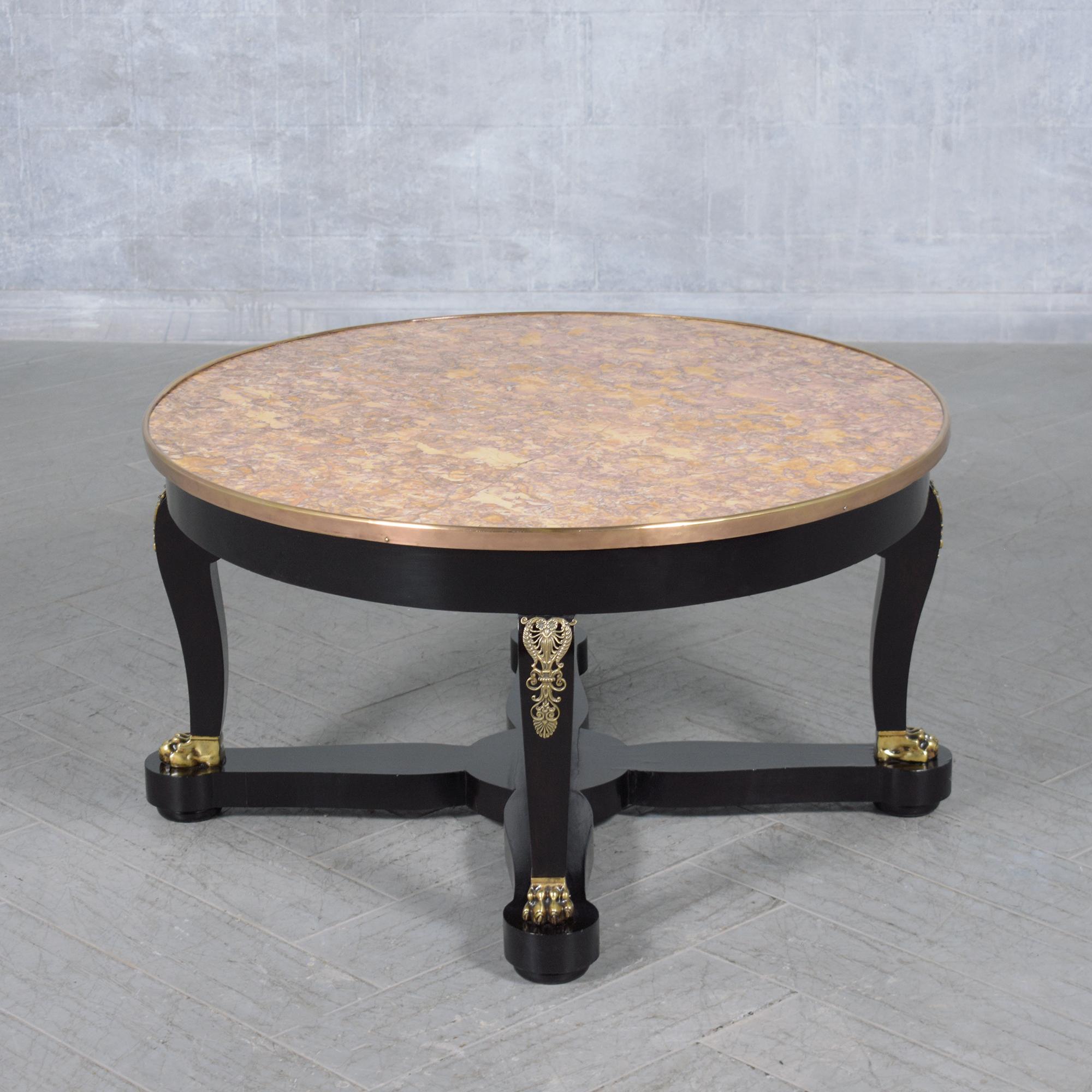 French 1880s Empire-Style Antique Coffee Table: Historical Elegance Restored For Sale