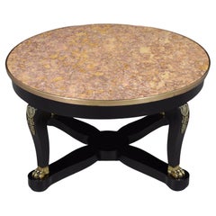 1880s Empire-Style Antique Coffee Table: Historical Elegance Restored