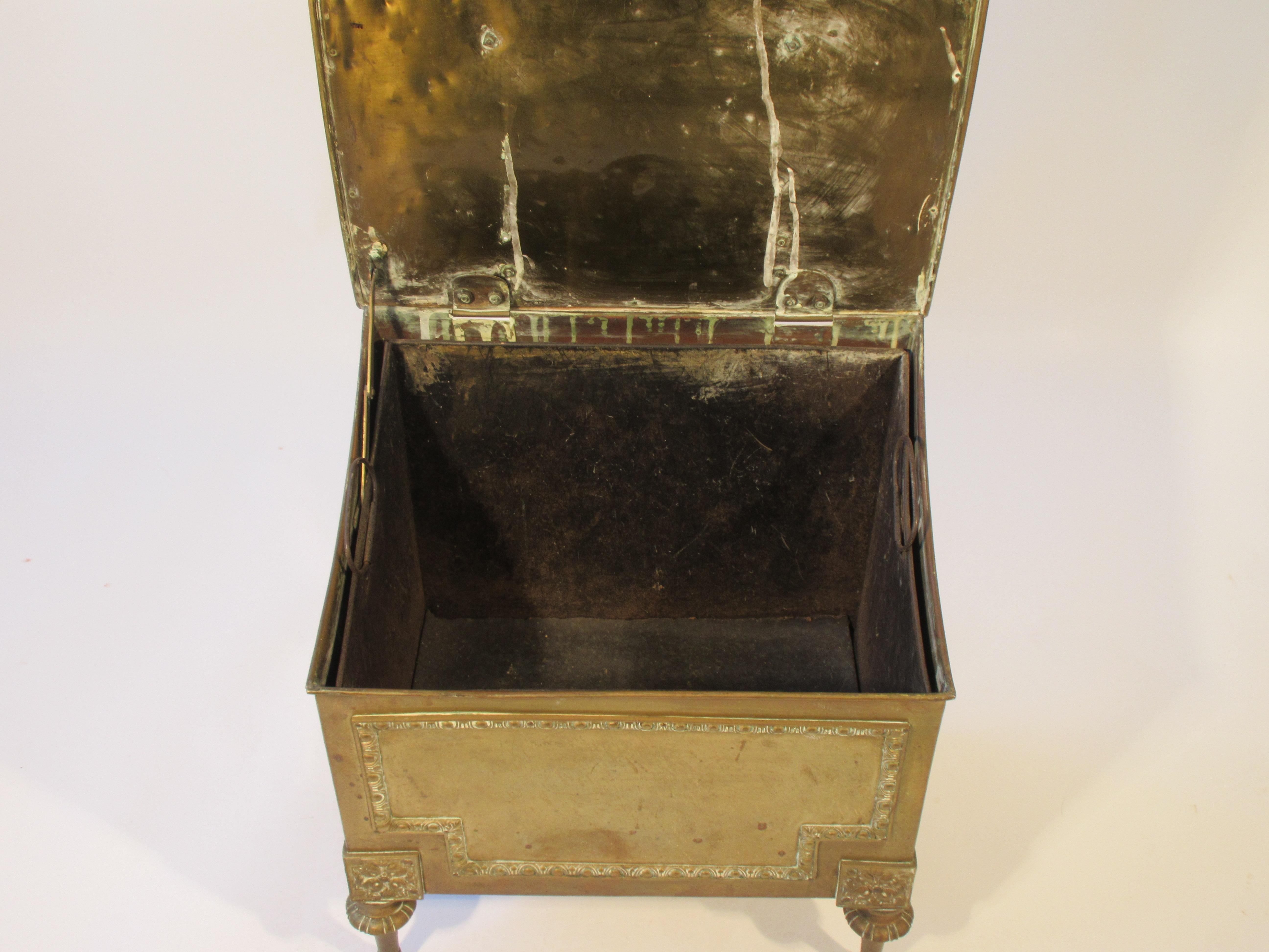 1880s English Brass Coal Box 3