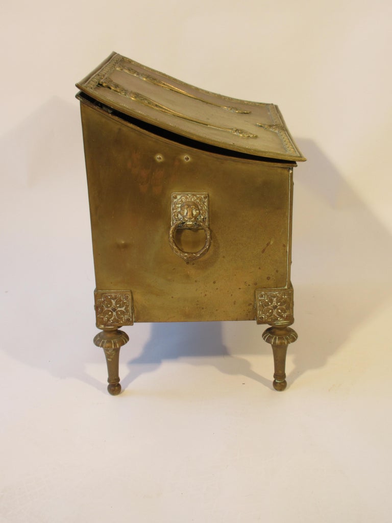1880s English Brass Coal Box For Sale at 1stDibs