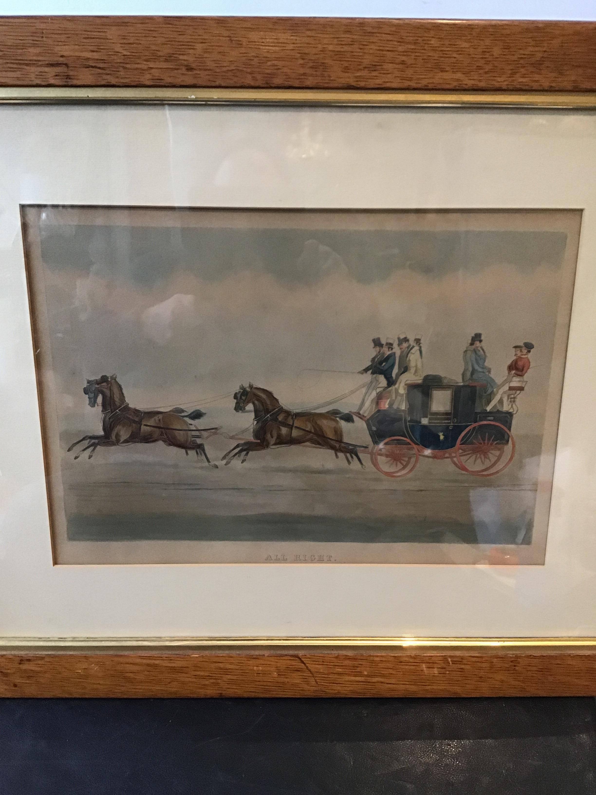 1880s English Horse Print Entitled All Right In Good Condition In Tarrytown, NY