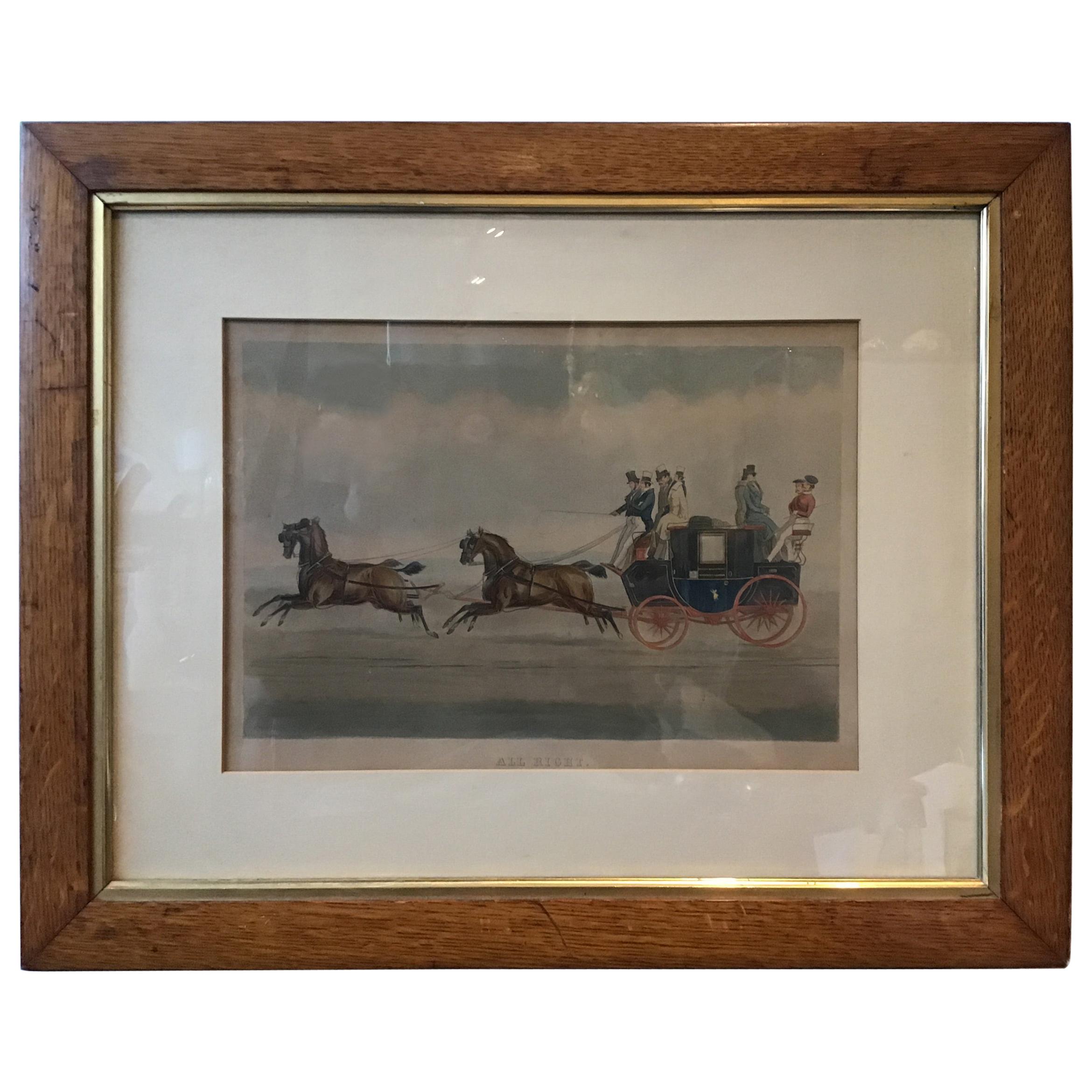 1880s English Horse Print Entitled All Right