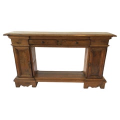 Antique 1880s English Narrow Wood Console