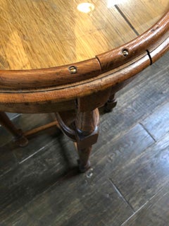 1880s English Round Wooden Nautical Side Table