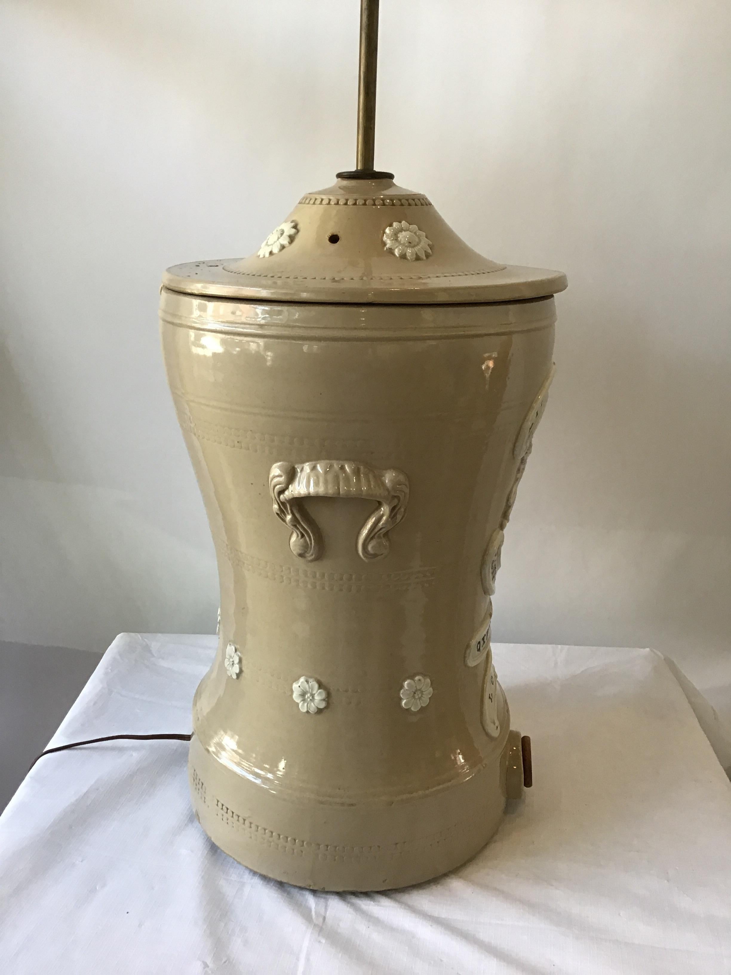 1880s English Stoneware Water Filter Lamp 3