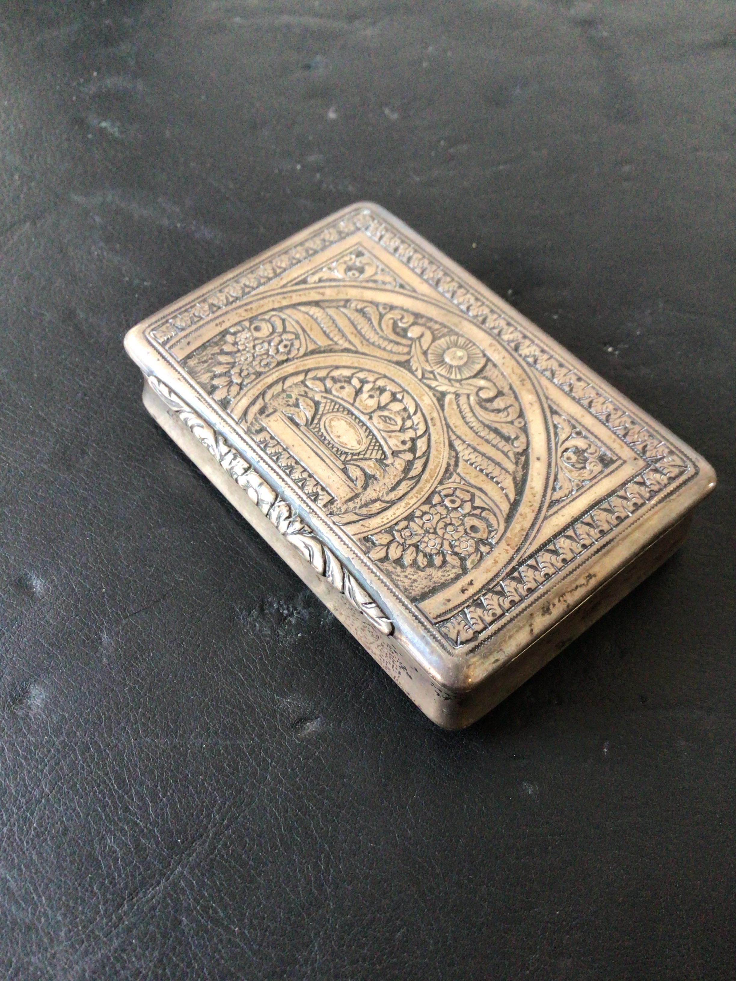 1880s, European Sterling Silver Box In Good Condition For Sale In Tarrytown, NY