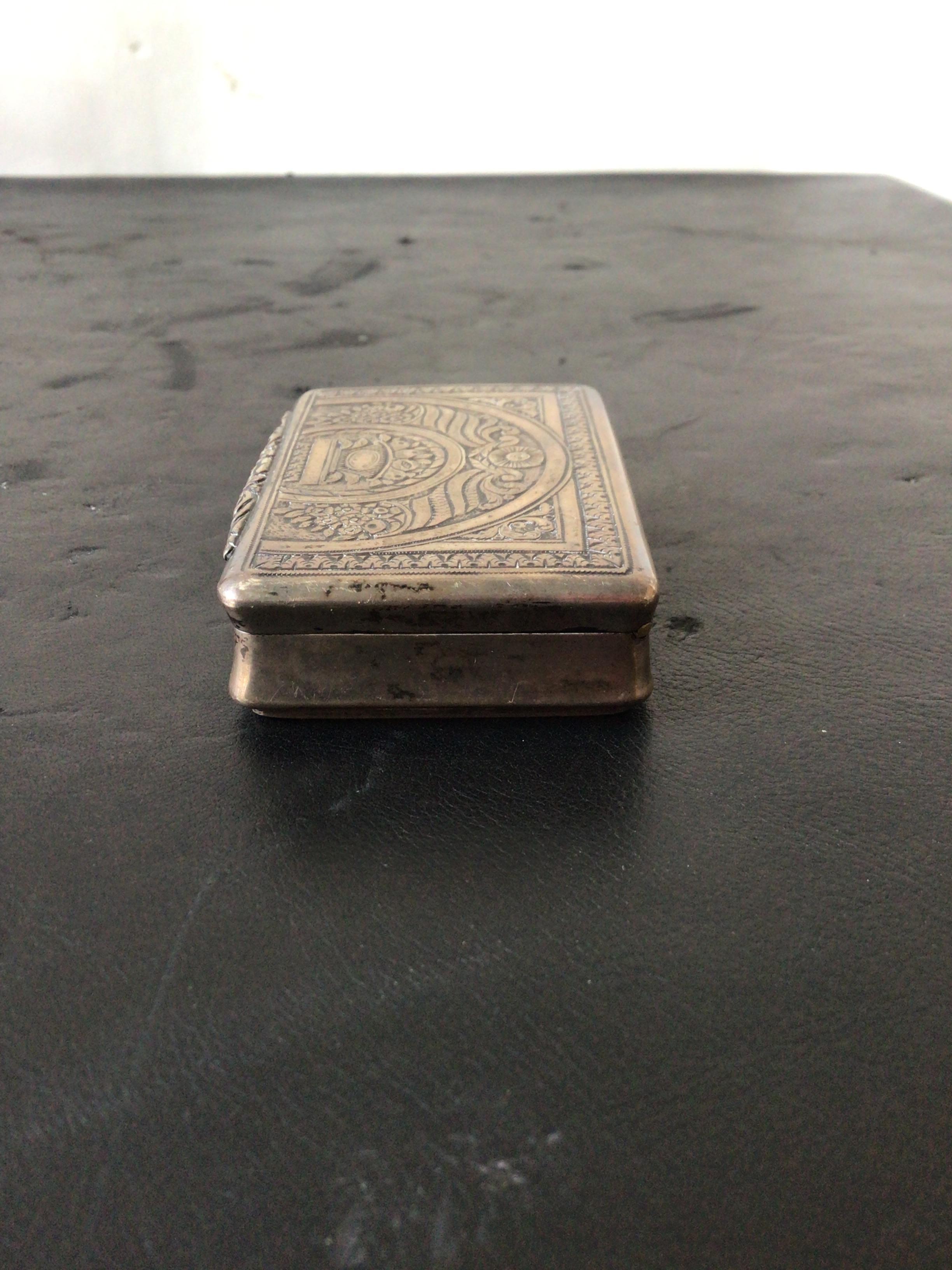 Late 19th Century 1880s, European Sterling Silver Box For Sale