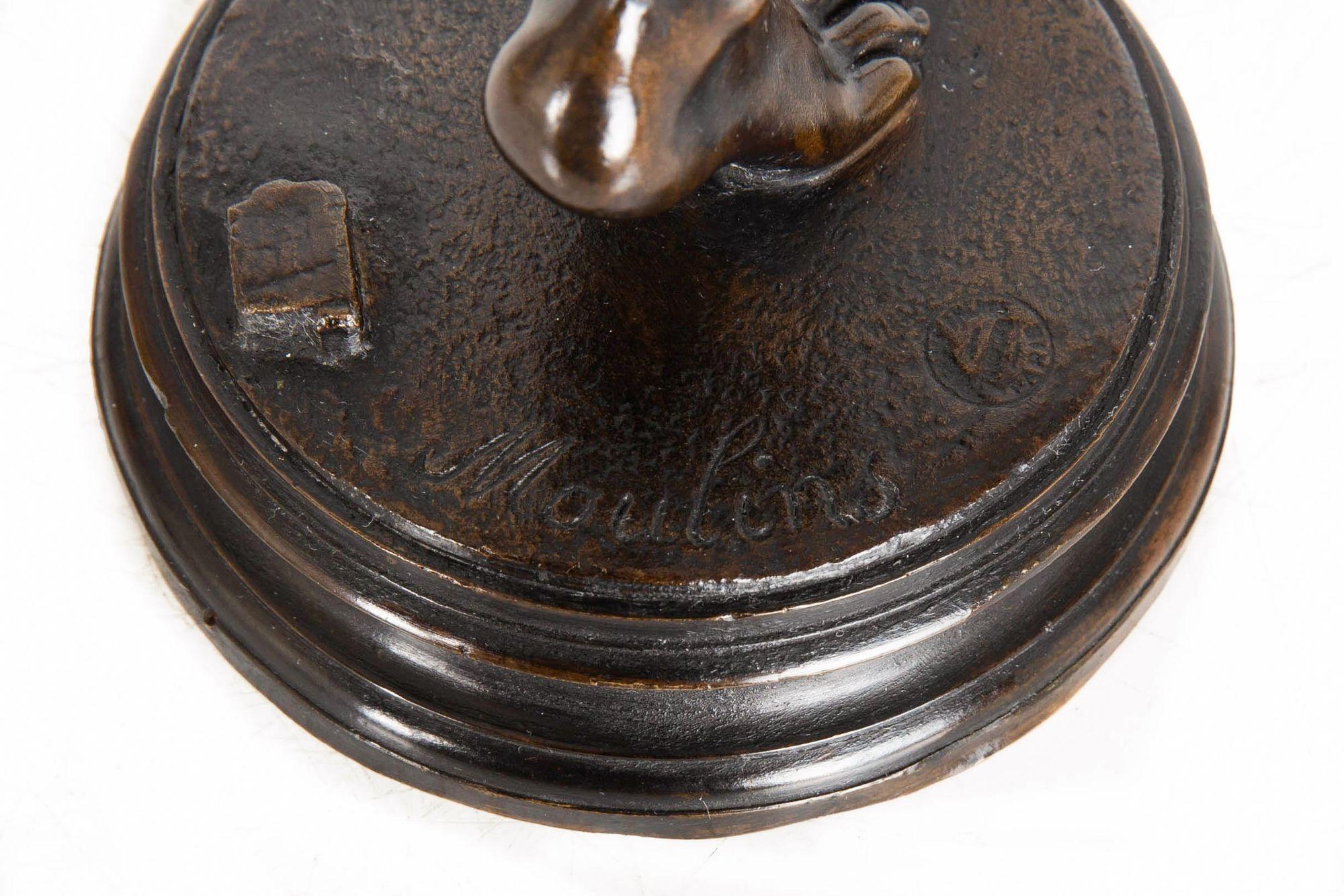 Scultura in bronzo antico francese del 1880 