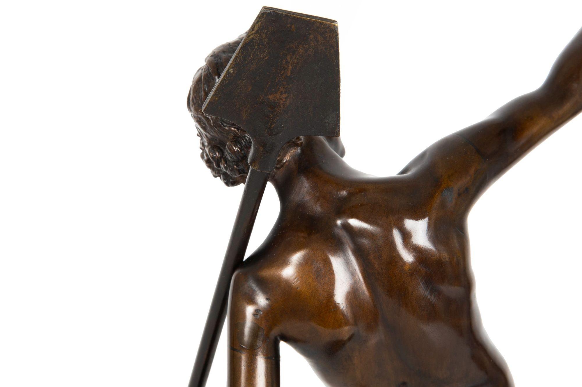 Scultura in bronzo antico francese del 1880 